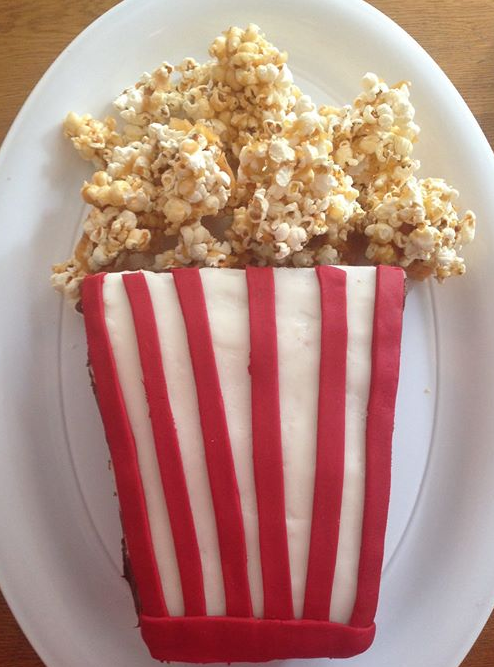 Movie popcorn birthday cake
