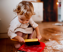 Toddler cleaning