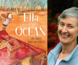 Author Lian Tanner with her book Ella and the Ocean