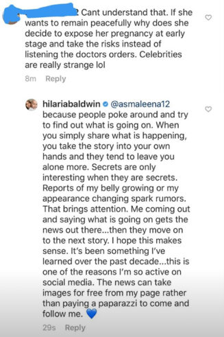 Hilaria Baldwin Instagram comment