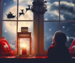 Child watching Santa