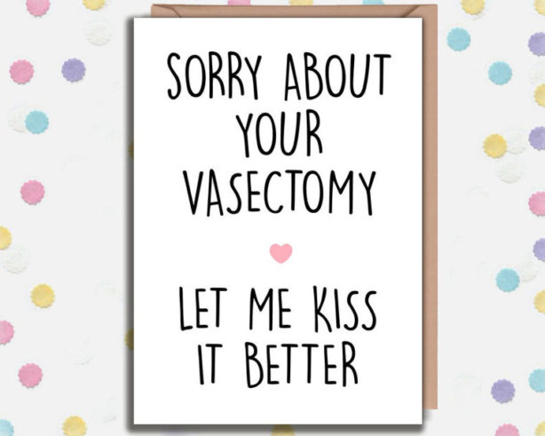 Vasectomy card - kiss it better