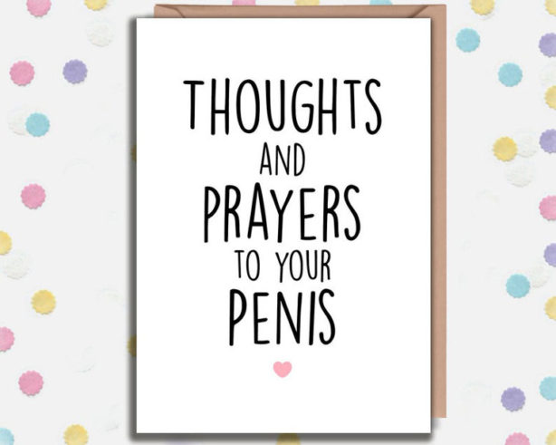 Vasectomy card - thoughts and prayers