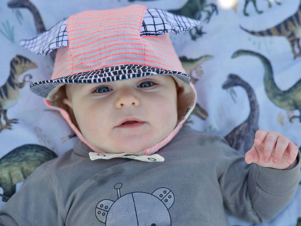 Baby wearing sun hat