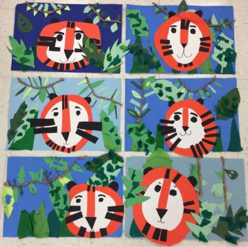 Tigers in the jungle artwork