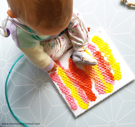 No mess baby painting sensory play