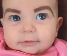 Viral TikTok video of baby with drawn on eyebrows