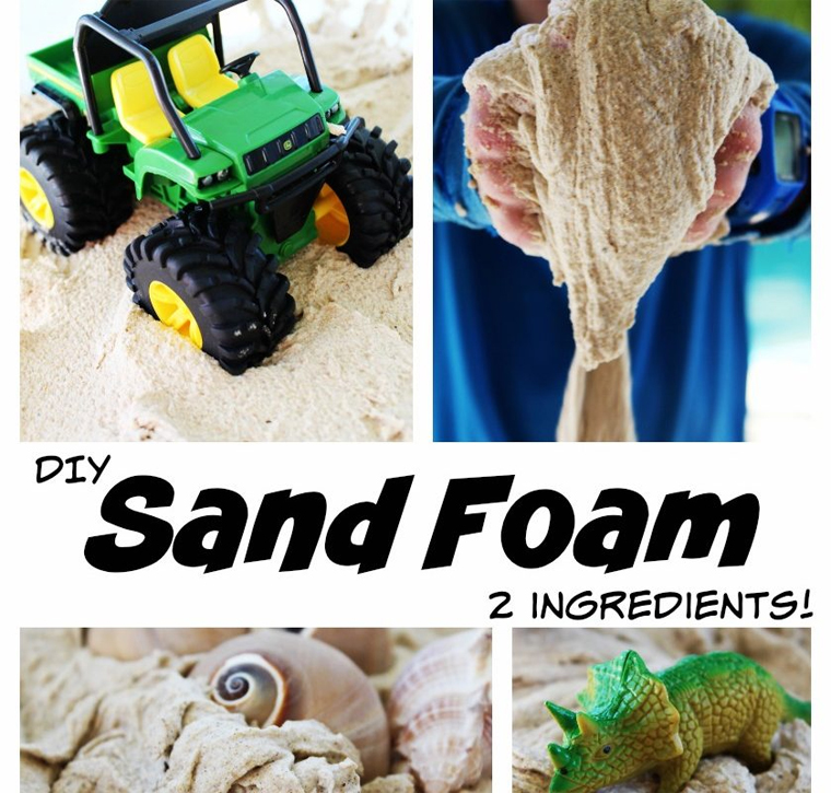 Shaving foam activities for kids - sand foam