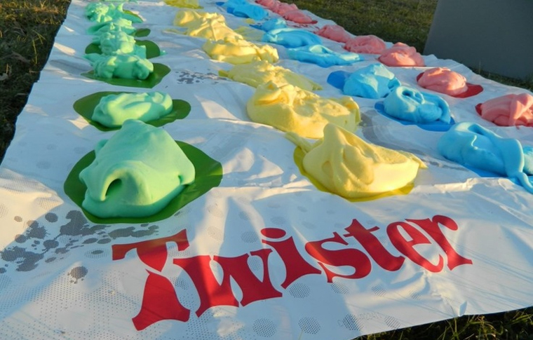 Shaving foam activities for kids - shaving foam Twister game