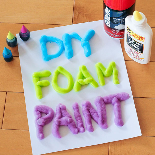 Shaving foam activities for kids - puffy foam paint