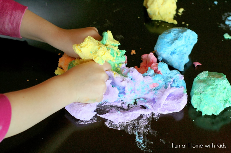 Shaving foam activities for kids - foam play dough