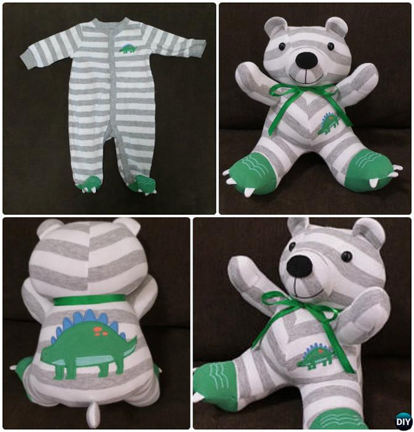 Teddies made from baby clothes