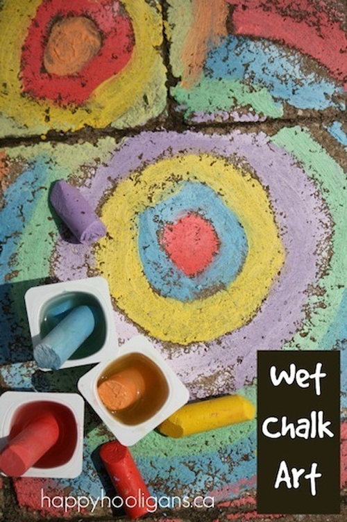 Chalk activities - wet chalk art