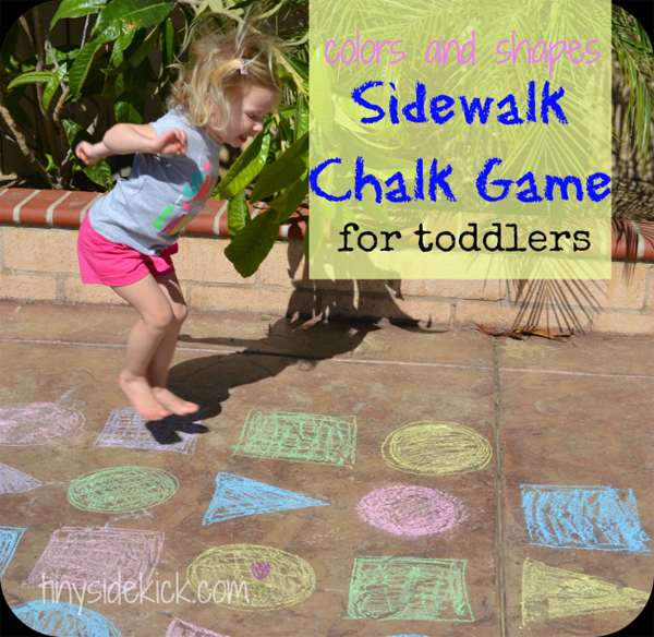 Chalk activities - colour and shape sorting game