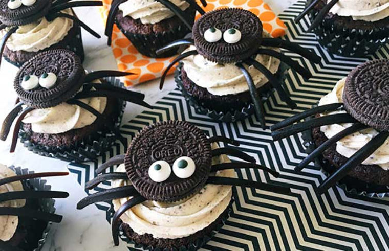 Halloween chocolate spider cupcake recipe