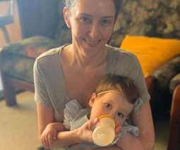 Fiona Cardillo formula feeding her baby
